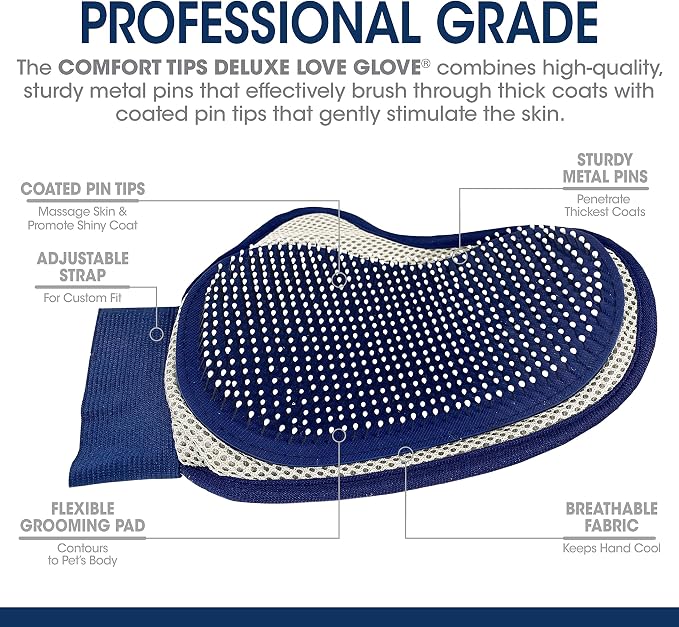Four Paws Magic Coat Professional Series Comfort Tips Deluxe Dog Grooming Glove (Pack of 2)