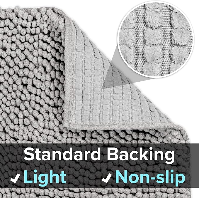 CatGuru Cat Litter Mat, Medium, Extra Large, XXL, Waterproof Litter Box Mat, Non Slip Kitty Litter Mat, Machine Washable Litter Trapping Mat, Soft Litter Tray, Cat Stuff (XL, Grey/Standard)