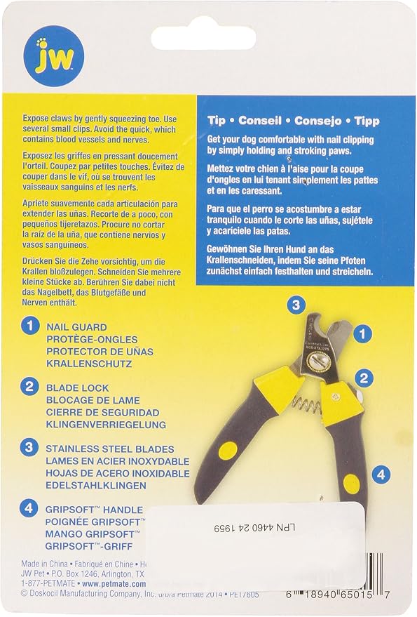 JW Pet Company Gripsoft Deluxe Nail Clipper for Dogs, Medium