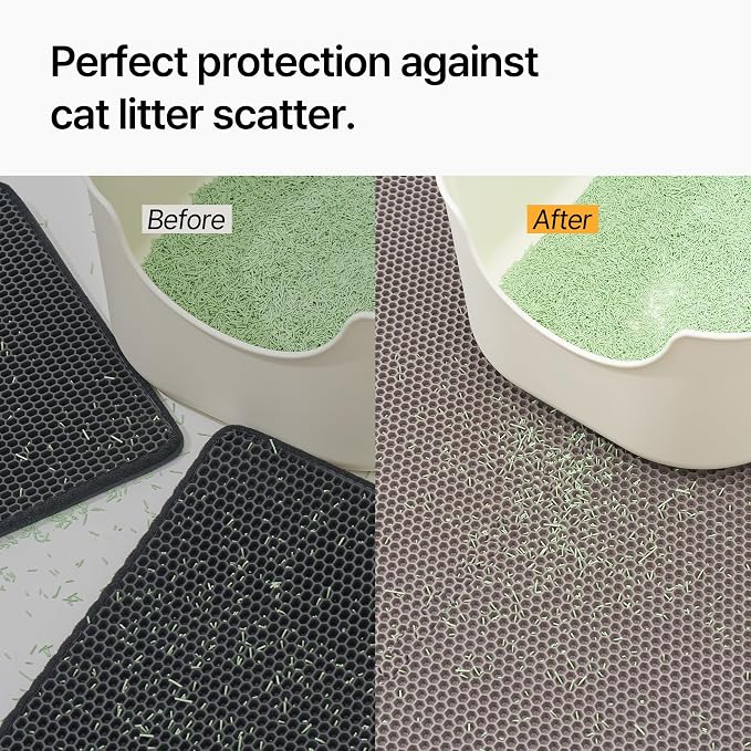 Mewtopia No-Gap Puzzle Cat Litter Box Mat – Seamless, Limitless Expandable, Extra Large(41.3"x21.6") Litter Trapping mat, Urine & Waterproof, Detachable, Easy to Rinse, Vacuum.