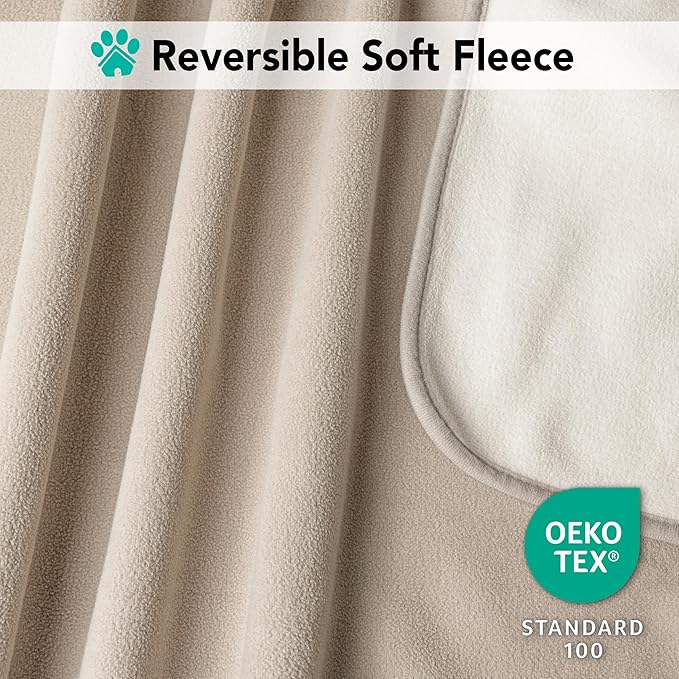 PetAmi Waterproof Dog Blanket for Couch, Pee Proof Reversible Cat Blanket for Sofa Bed Furniture Protector, Soft Fleece Washable Pet Throw for Dogs Cats Puppies Kittens, 60x80 Taupe Beige