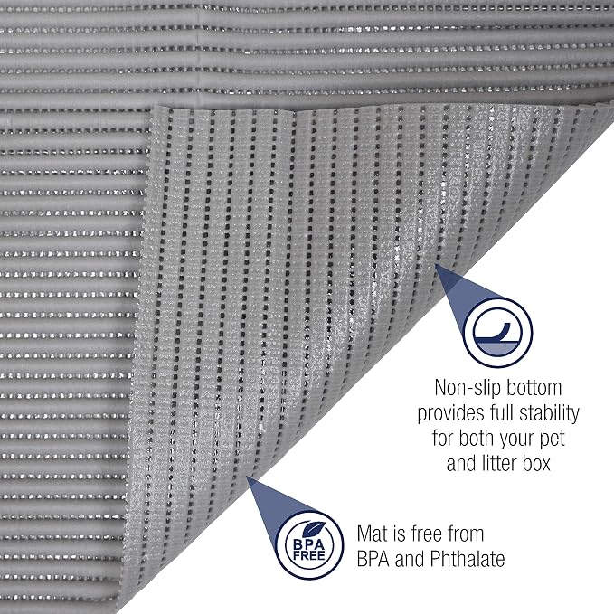 Fresh Kitty Durable XL Jumbo Foam Litter Mat – Phthalate and BPA Free, Water Resistant, Traps Litter from Box, Scatter Control, Easy Clean Mats – Gray, Model Number: 9051