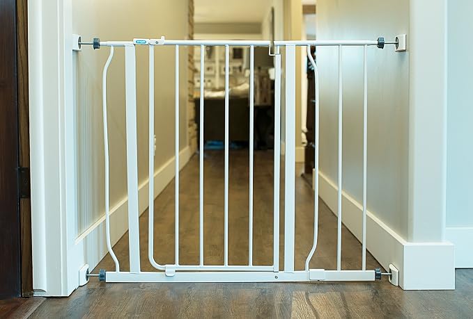 Wall Nanny - Dog Gate Wall Protector (Made in USA) Protects Walls and Doorways from Pet Gates - for Pressure Mounted Indoor Safety Baby Gates (4 Pack) White