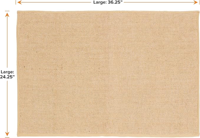 Neater Pets Jute Cat Litter Trapping Mat - Catches Spilled Litter Mess from Kitty Litter Box to Protect Floors, Soft on Cats Paws, Anti-Skid Backing, Easy to Clean, Beige, 24" x 36"