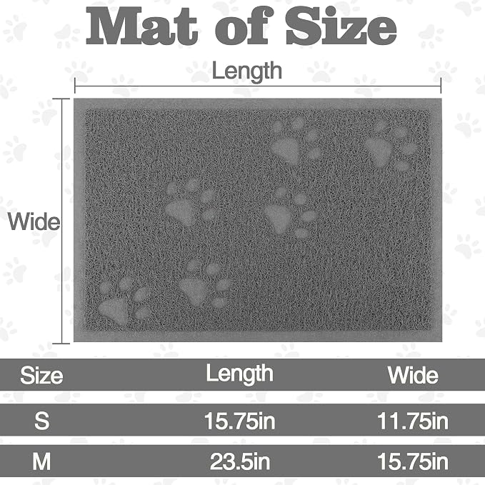 Darkyazi Cat Litter Box Mat for Floor Litter Trapping Mat Non-Slip Backing, Scatter Control, Easy Clean, Water Resistant, Soft on Paws (15.75" x 11.75",Grey)