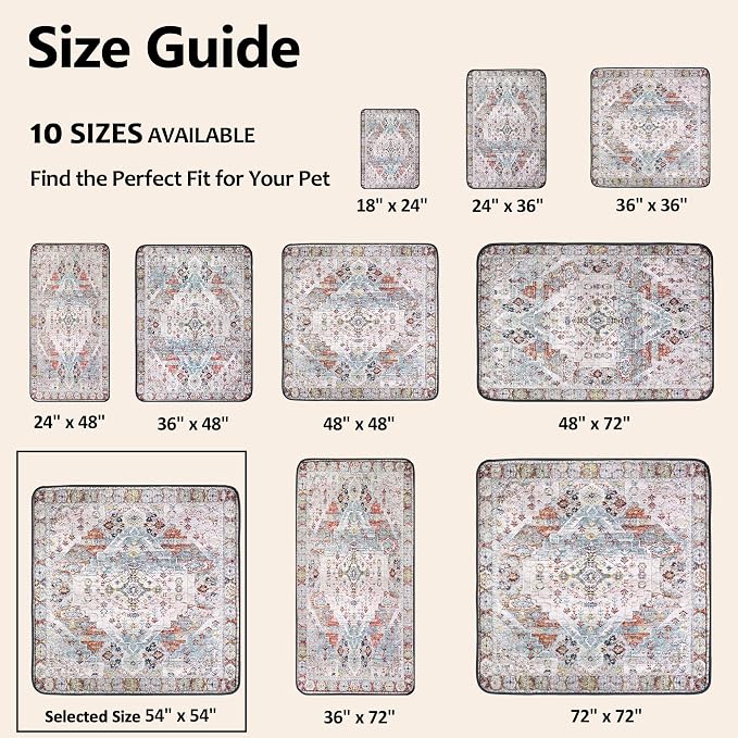 Washable Pee Pads for Dogs, Reusable Puppy Potty Training Pads, Ultra-Absorbent Thick Waterproof Leak-Proof Non-Slip Pads & Mat for Crate, Playpen, Floor, Whelping & Housebreaking , 2 Pack 54"x54"