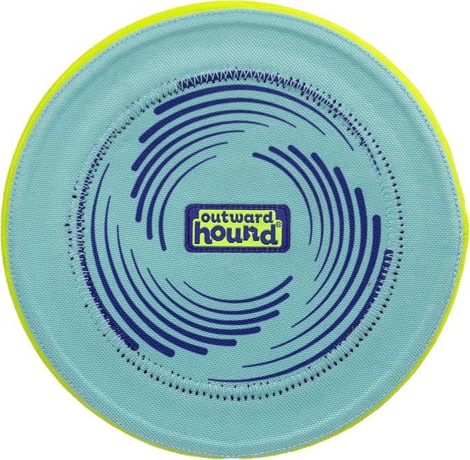 Outward Hound FlyFetch Disc Dog Toy, Aerodynamic for Fetch, Lightweight Foam & Durable Rubber, Floats in Water, All Breeds, 8.3"