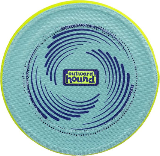 Outward Hound FlyFetch Disc Dog Toy, Aerodynamic for Fetch, Lightweight Foam & Durable Rubber, Floats in Water, All Breeds, 8.3"