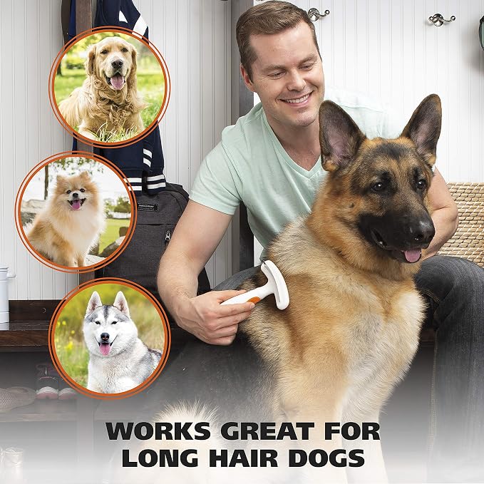 Wahl 2-in-1 Combination Double Row Pet Rake with Hair Shedding Blade for Dog or Cat Fur by The Brand Used by Professionals – Model 858424 1 Count (Pack of 4)