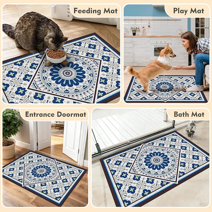 Extra Large Cat Litter Mat 30"x24",Heavy-Duty Litter Rug Catcher with Deep Textured Surface,Non-Slip Kitty Litter Mat Waterproof & Easy Clean, Ideal for Multiple Cats