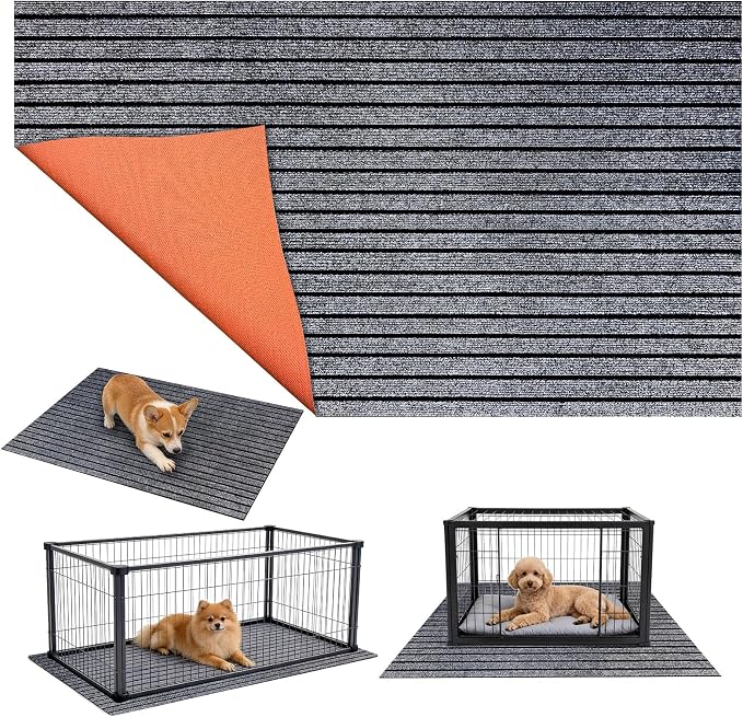 49" X 28" Mat for Under Dog Crate，Pad Dog Crate Mat Liner Floor Protector Washable Absorb Non-Slip Waterproof for Kennel Training, Protects Floors Easy Clean Cuttable (28 * 49inch)