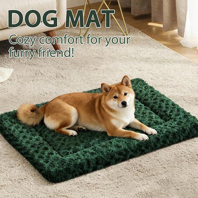 Dog Bed Mat for Small/Medium/Large Dogs Sleeping, Soft, Durable, Washable & Anti-Slip Crate Pads, Reversible Dog Mat Bed Kennel Mat Cat Bed M(30"*20"*1.5")