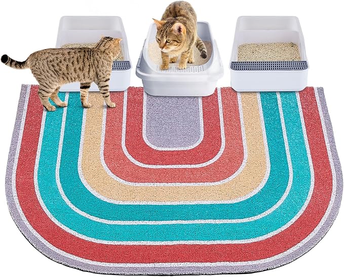 Unicorn Catcher 40"x30" Cat Litter Mat, Non-Slip Trapping Mat for Cats | PVC Mesh Litter Trapping Mat With A Non-Slip Backing Designed To Keep Floors Clean For Indoor Cats