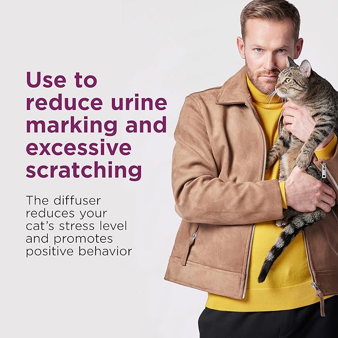 Comfort Zone Cat Calming Diffuser Refill, 2 Pack of 30-day refills | Reduces cat stress, use with Comfort Zone Diffuser, refills lasts up to 30 days, expert recommended, drug- and fragrance-free