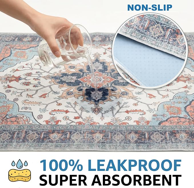 Washable Pee Pads for Dogs,Great Urine Absorbent Reusable Puppy Training Pads,Waterproof,Leak-Proof & Non-Slip Potty Pads for Whelping,Crate,Playpen,Bed.(Blue Floral,48"x48")