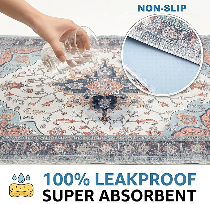 Washable Pee Pads for Dogs,Great Urine Absorbent Reusable Puppy Training Pads,Waterproof,Leak-Proof & Non-Slip Potty Pads for Whelping,Crate,Playpen,Bed.(Blue Floral,54"x54")