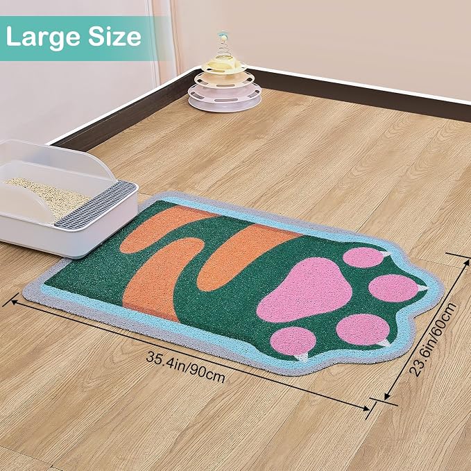 Unicorn Catcher Large Cat Litter Mat, 33.5"x22.4" Litter Trapping Mat | Kitty Litter Mat With Soft PVC Loop Mesh And Non-Slip Backing For Easy-Clean Floor Protection And Home Decor