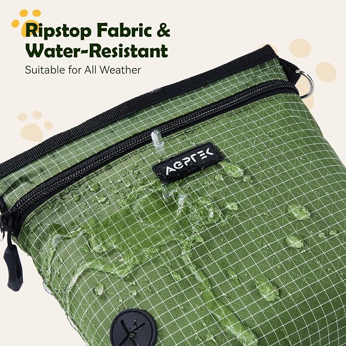 AGPTEK Dog Training Treat Pouch, Magnetic Dog Walking Pouch | Removable/Split Snack Bag, Poop Bag Dispenser, Quick Access,Water-Resistant, Hands-Free for Training, Walk, Hiking, Run