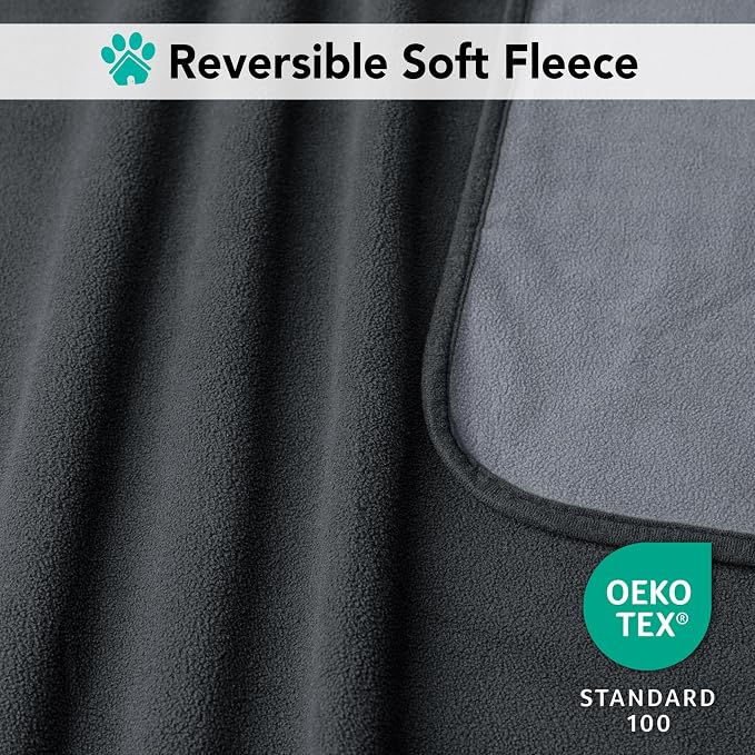 PetAmi Waterproof Dog Blanket for Couch, Pee Proof Reversible Cat Blanket for Sofa Bed Furniture Protector, Soft Fleece Washable Pet Throw for Dogs Cats Puppies Kittens, 60x80 Gray