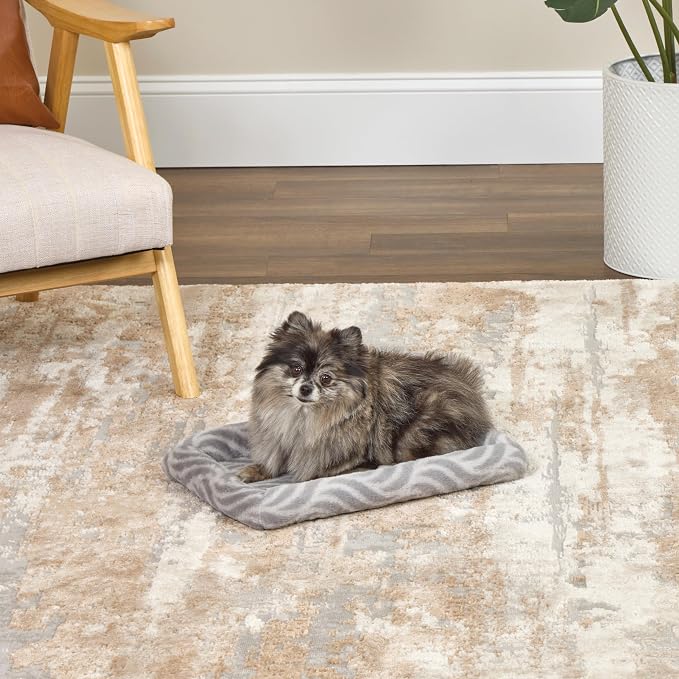 MidWest Homes for Pets QuiteTime Deluxe Wave Bolster Bed for Tiny Dogs; Easily Machine Wash and Dry; Gray; 18"; 40218-WVGY