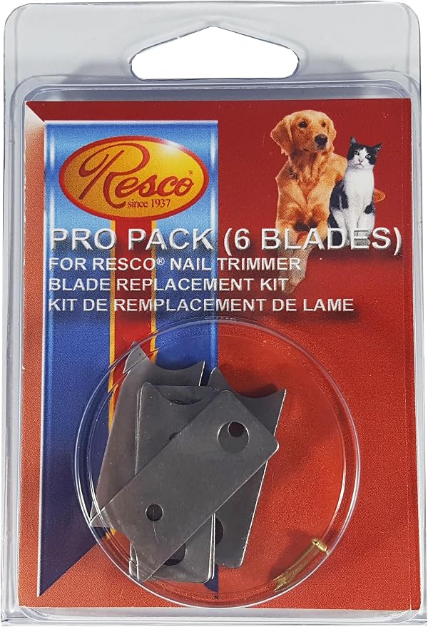 Resco Pro Pack, 6 Blade Replacement Nail Clipper Blades, Fits in All Resco Guillotine Trimmers