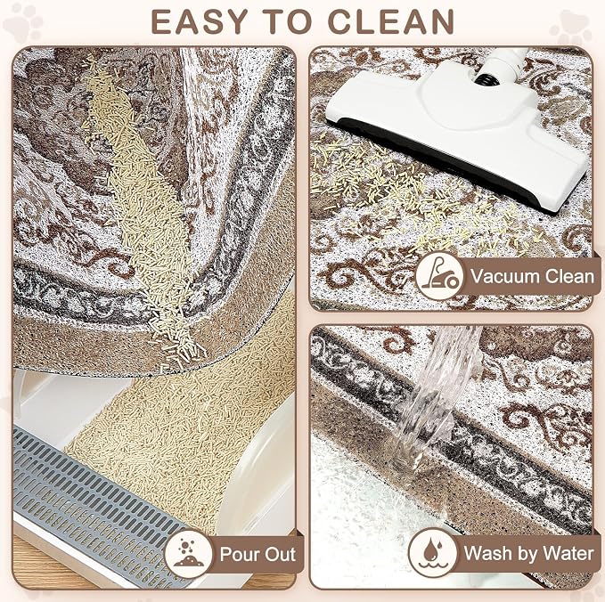Unicorn Catcher 40"x30" Cat Litter Mat Non-Slip Washable Litter Box Mat | High-Density PVC Litter Catcher Mat Efficiently Traps Scattered Litter From Paws To Keep Floors Clean