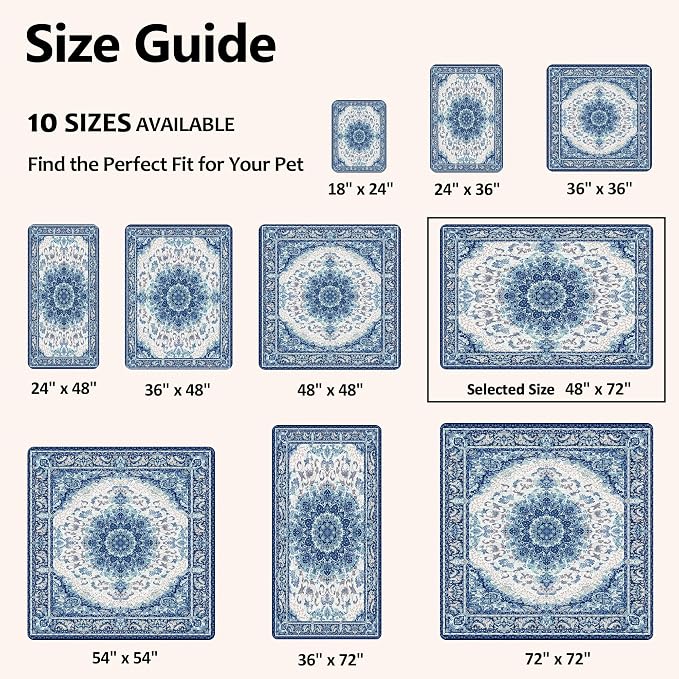 Washable Pee Pads for Dogs, Reusable Puppy Potty Training Pads, Ultra-Absorbent Thick Waterproof Leak-Proof Non-Slip Pads & Mat for Crate, Playpen, Floor, Whelping & Housebreaking , 2 Pack 48"x72"