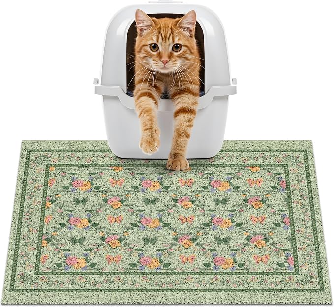 Unicorn Catcher 24"x15" Cat Litter Mat Non-Slip Washable Litter Box Mat | High-Density PVC Litter Catcher Mat Efficiently Traps Scattered Litter From Paws To Keep Floors Clean