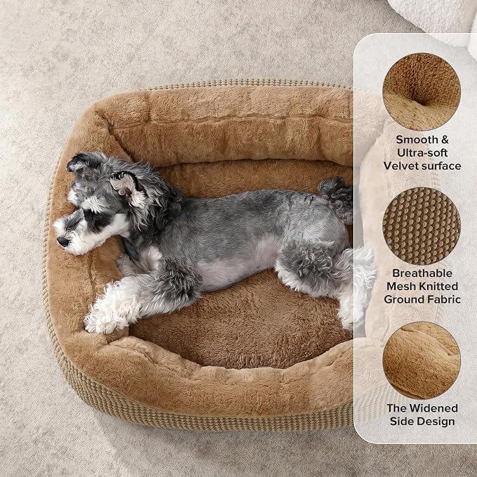 INVENHO Large Dog Bed, Washable Orthopedic Warming Soft Sleeping Durable with Anti-Slip Bottom