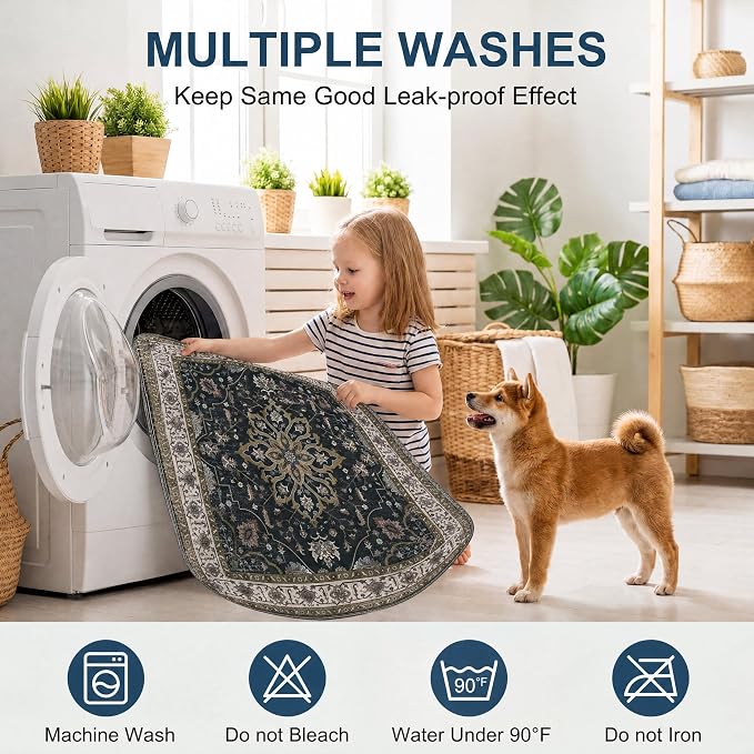 Washable Guinea Pig Pee Pads,Absorbent Reusable Guinea Pig Cage Liners,Waterproof,Leak-Proof & Non-Slip Potty Pads for Small Animals Rabbit Hamster Rat.(Black Floral,24"x48")