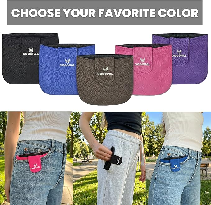 DOGOPAL Dog Treat Pouch for Training – Compact Pocket Reward Pouch with Magnetic Closure, Lightweight & Secure Treat Holder, Ideal for Dog Training & Walks (Pink)