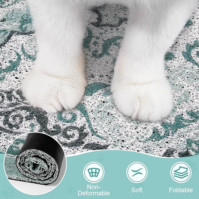 Unicorn Catcher 33"x22" Cat Litter Mat Non-Slip Washable Litter Box Mat | High-Density PVC Litter Catcher Mat Efficiently Traps Scattered Litter From Paws To Keep Floors Clean