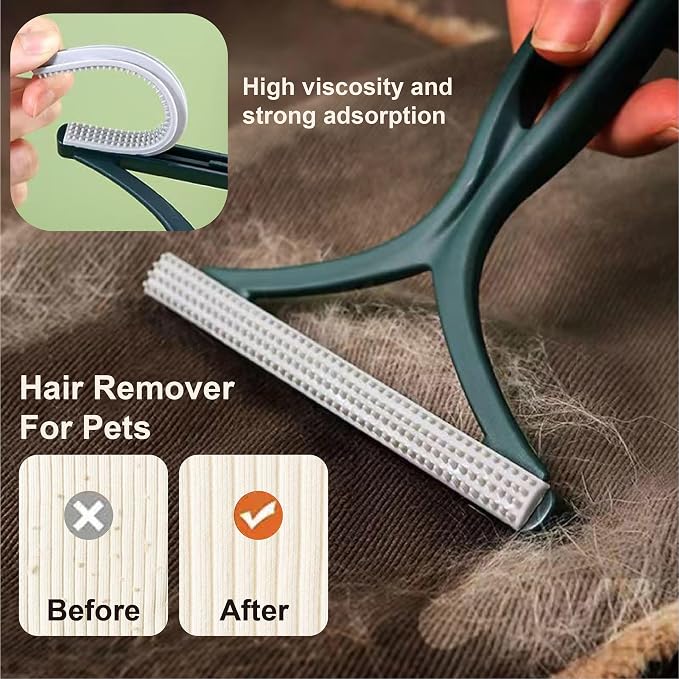 3-Pack Magic Brush Pet Hair Removal Gloves with A Hair/Lint Removal Tool – Remove Cat/Dog Fur from Clothing, Furniture, Car Seats, Bedding & Carpet
