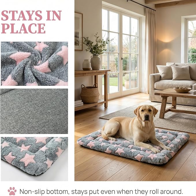 Dog Bed Mat - Reversible Dog Crate Bed Mats, Soft & Breathable Kennel Pad, Durable Crate Bed for Small Medium Large Dogs & Cats