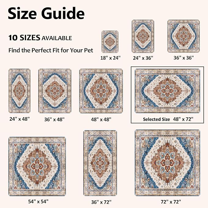 Washable Pee Pads for Dogs, Reusable Puppy Potty Training Pads, Ultra-Absorbent Thick Waterproof Leak-Proof Non-Slip Pads & Mat for Crate, Playpen, Floor, Whelping & Housebreaking , 2 Pack 48"x72"