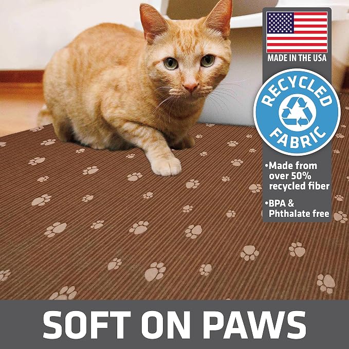Drymate Cat Litter Box Mat, Litter Trapping Mat, Brown, 28x36 XL | Waterproof, Urine-Proof, Absorbent, Machine Washable, Soft on Paws, Contains Mess, Protects Floors, Kitten Supplies, USA Made