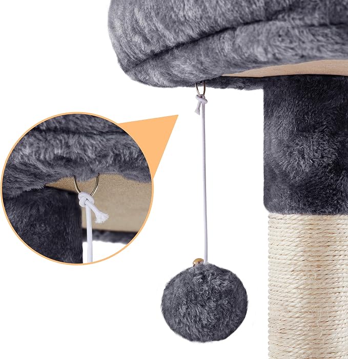 Topeakmart Cat Tree, 34in Cat Tower, Multi-Level Cat Condo with Extra Scratch Boards and Sisal Posts as Kitty Activity Center Pet Stand Tree for Indoor Kittens