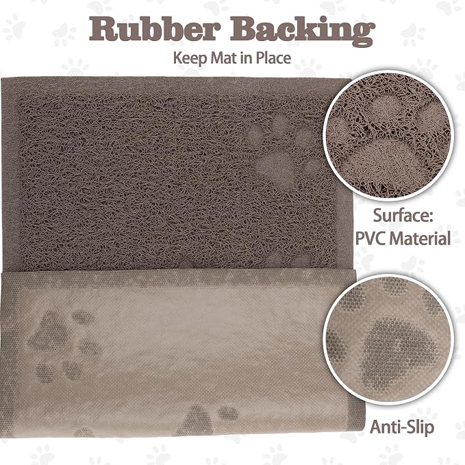 Darkyazi Cat Litter Box Mat for Floor Litter Trapping Mat Non-Slip Backing, Scatter Control, Easy Clean, Water Resistant, Soft on Paws (15.75" x 11.75",Coffee)