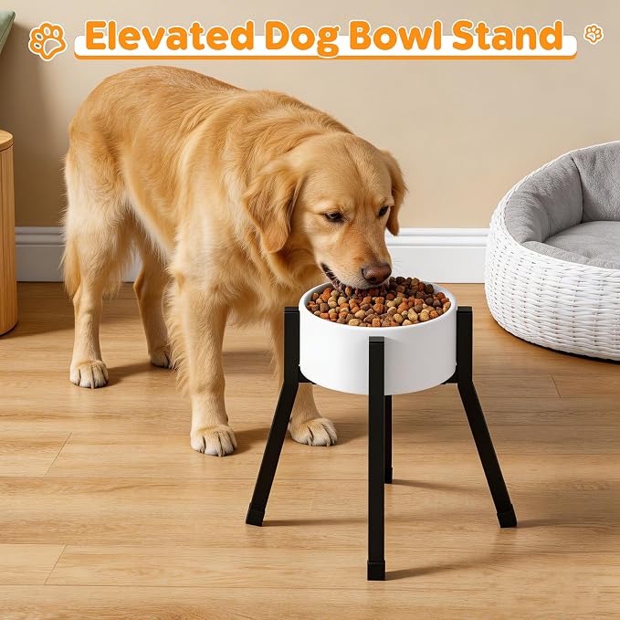 Piskyet Raised Dog Bowl Stand with Adjustable Width 6-8"(Bowl Not Included) | Single Food and Water Stand Feeder,Adjustable Elevated Dog Bowl for Small Sized Dogs