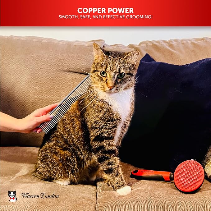 Warren London Cat DeMatter Pro Max 9-Inch Copper Grooming Comb