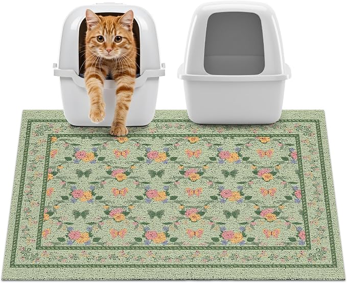 Unicorn Catcher 33"x22" Cat Litter Mat Non-Slip Washable Litter Box Mat | High-Density PVC Litter Catcher Mat Efficiently Traps Scattered Litter From Paws To Keep Floors Clean