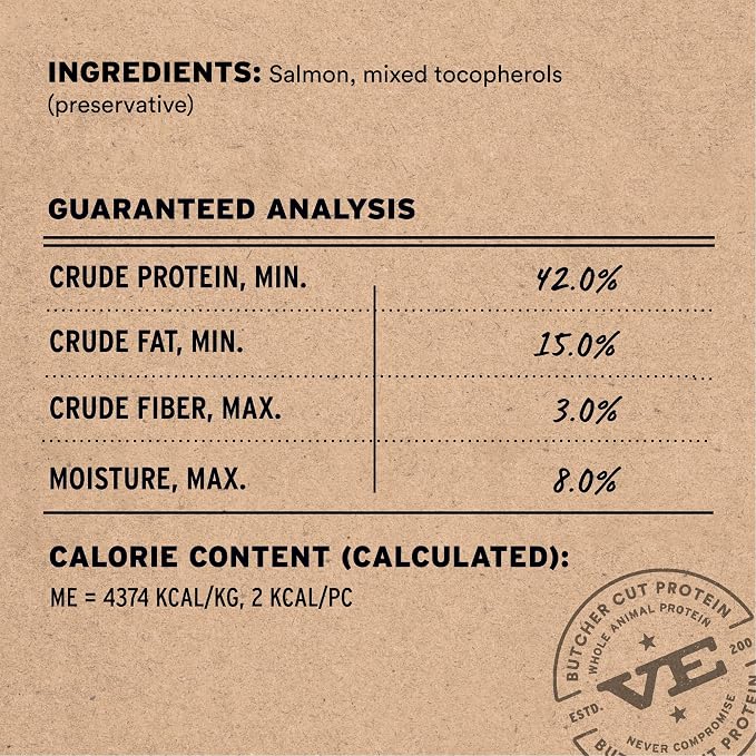 Vital Essentials Freeze Dried Dog Treats, Salmon Bites, 2.5 oz Bag | Single Animal Protein, Premium Quality, Grain-Free Training Treats, USA Made with U.S. & Globally Sourced Ingredients