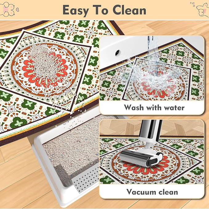 Extra Large Cat Litter Mat 30"x24",Heavy-Duty Litter Rug Catcher with Deep Textured Surface,Non-Slip Kitty Litter Mat Waterproof & Easy Clean, Ideal for Multiple Cats
