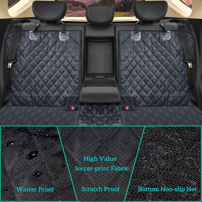 ANOSOSPECIAL Dog Car Seat Cover for Back Seat Cover,Non Stick Fur Rear Seat Protector for Pet,Nonslip Waterproof Durable Universal Fit Interior Backseat Covers for Auto Van SUV