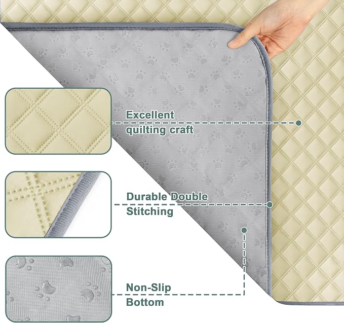 Eterish Reusable Washable Pee Pads for Dogs Large/Extra Large 36'' x 41'' 2 Pack, Absorbent Pet Puppy Dog Training Pads Non-Slip, Waterproof Whelping Potty Pads for Dogs Leak-Proof