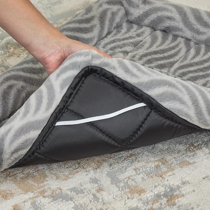 MidWest Homes for Pets QuiteTime Deluxe Wave Bolster Bed for Tiny Dogs; Easily Machine Wash and Dry; Gray; 18"; 40218-WVGY