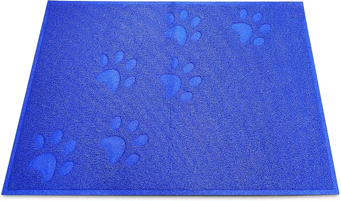 Andalus Medium Cat Litter Mat, Pack of 1 - Waterproof, Non-Slip & Easy to Clean Cat Litter Box Mat for Extra Efficient Pet Litter-Trapping, Blue (23.5” X 15.75”)