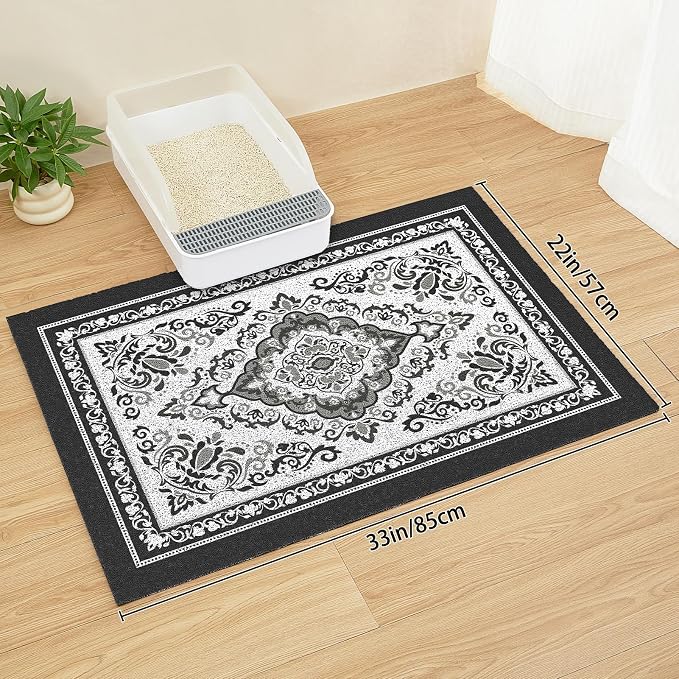 Unicorn Catcher 33"x22" Cat Litter Mat Non-Slip Washable Litter Box Mat | High-Density PVC Litter Catcher Mat Efficiently Traps Scattered Litter From Paws To Keep Floors Clean