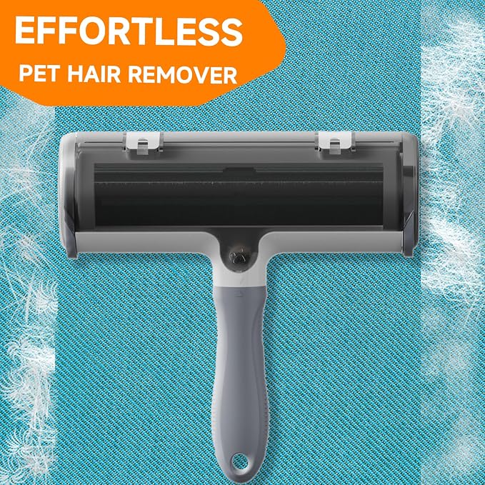 NVNAN Pet Hair Remover Roller and Grooming Glove Set for Dogs & Cats | Reusable roller tackles pet hair on furniture, and clothes, while the grooming glove helps brush dogs and cats