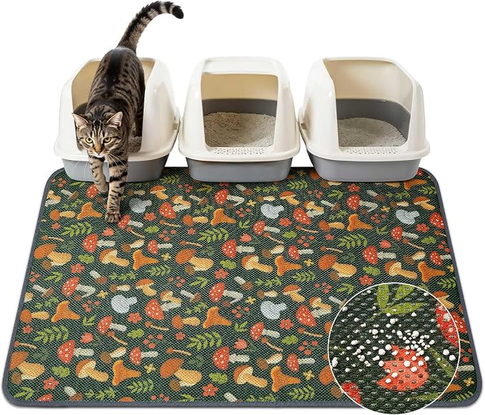 Unicorn Catcher 40"x30" Cat Litter Mat Machine Washable Litter Trapping Pad | Kitty Paw Friendly Padding With Breathable 3D Air Mesh Technology And A Non-Slip Base To Keep Home Floors Debris-Free